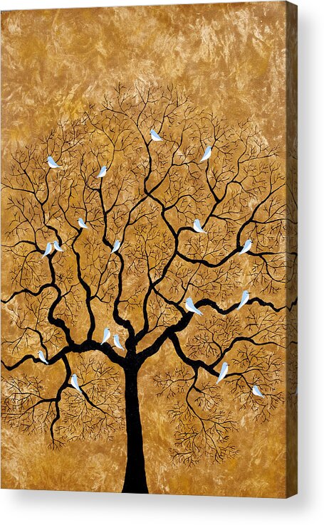 Treescape Acrylic Print featuring the painting By the tree by Sumit Mehndiratta