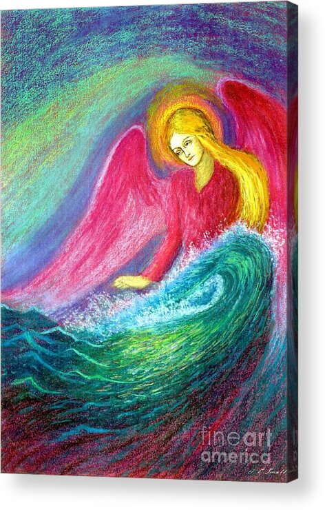 Spiritual Acrylic Print featuring the painting Calming Angel by Jane Small