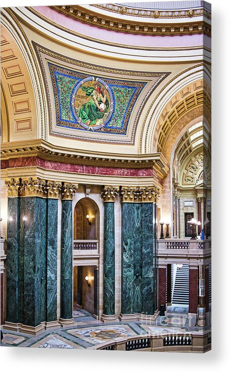 Capitol Acrylic Print featuring the photograph Capitol - Madison - Wisconsin 1a by Steven Ralser