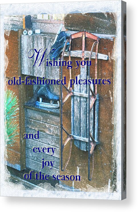 Greeting Card Acrylic Print featuring the mixed media Card for the Winter 2 by Kae Cheatham