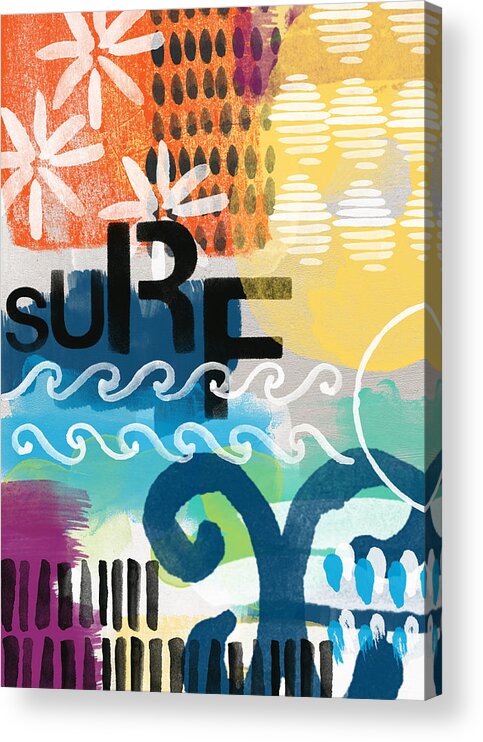 Surf Acrylic Print featuring the painting Carousel #7 SURF - contemporary abstract art by Linda Woods