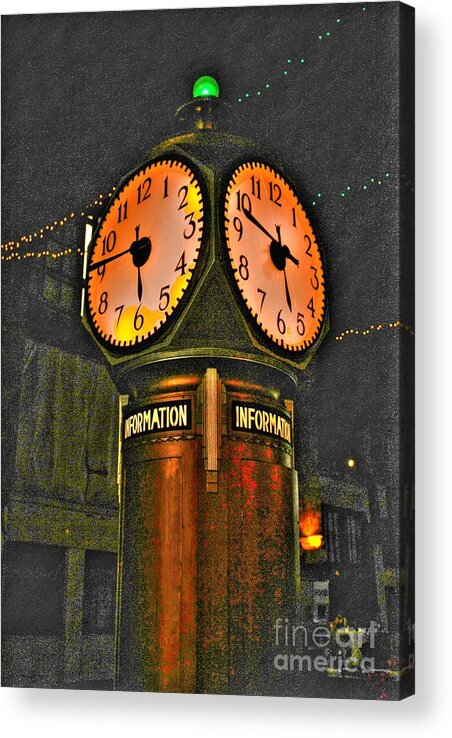 Buffalo New York Acrylic Print featuring the photograph Central Terminal Clock by Jim Lepard