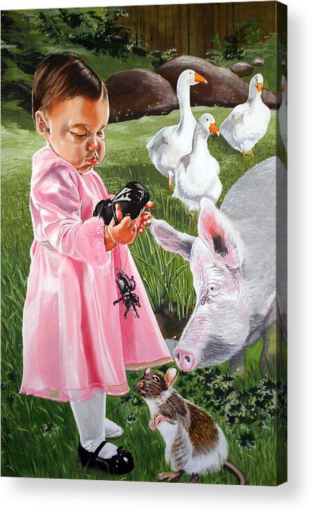 Charlotte's Web Acrylic Print featuring the painting Charlotte's Web by Belle Massey