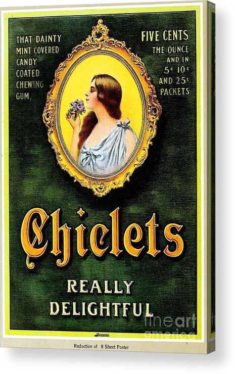 Vintage Acrylic Print featuring the photograph Chiclets Vintage Poster by Action