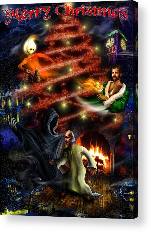 Christmas Acrylic Print featuring the digital art Christmas greeting card by Alessandro Della Pietra