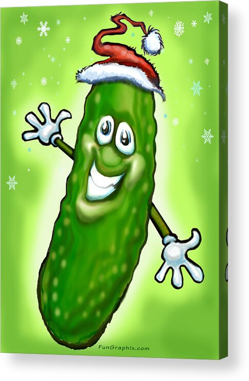 Christmas Acrylic Print featuring the painting Christmas Pickle by Kevin Middleton