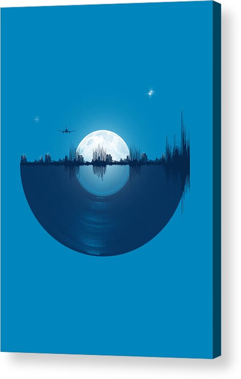 City Acrylic Print featuring the digital art City tunes by Neelanjana Bandyopadhyay