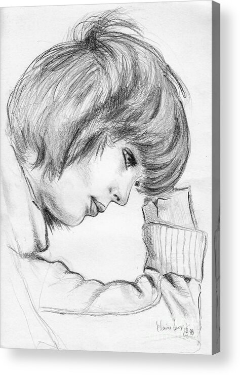 Claudia Rivelli Acrylic Print featuring the drawing Claudia Rivelli by Elaine Berger