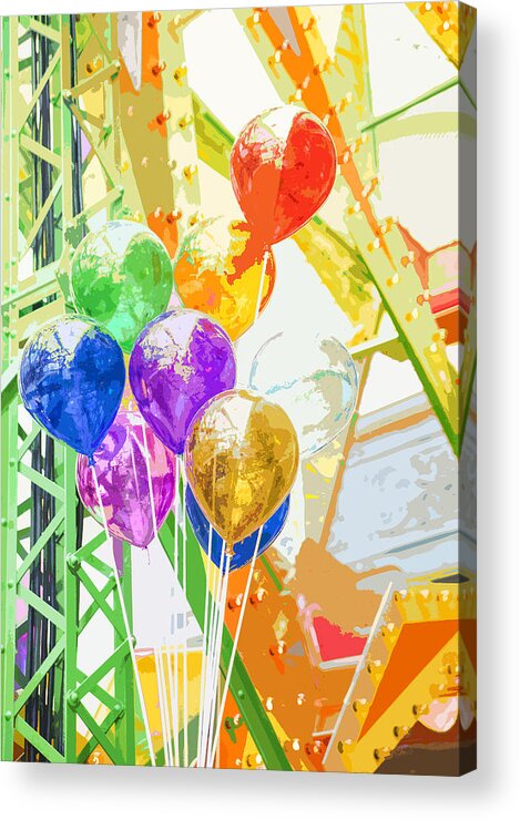 Balloons Acrylic Print featuring the photograph Colored Balloons by Susan Stone