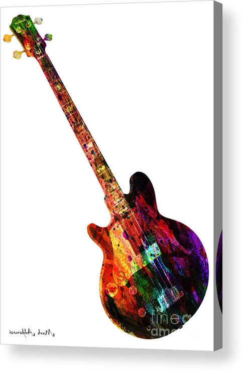 Electric Guitar Acrylic Print featuring the painting Colors Guitar by Mark Ashkenazi