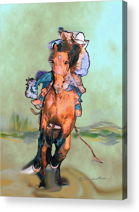 Cowboy Acrylic Print featuring the digital art Comin' Atcha by Kae Cheatham