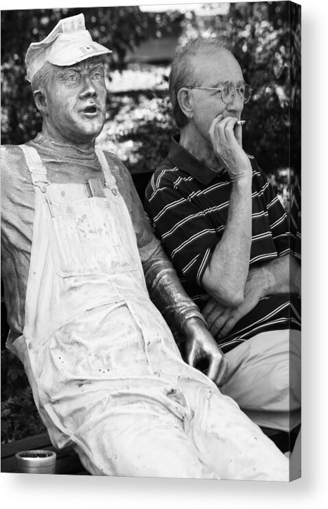 Street Photography Acrylic Print featuring the photograph Conversation Stone by J C