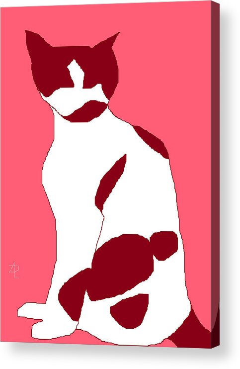 Cat Acrylic Print featuring the painting Cosmos Rose by Anita Dale Livaditis