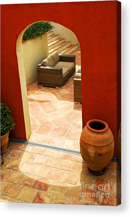 House Acrylic Print featuring the photograph Courtyard of a villa 4 by Elena Elisseeva