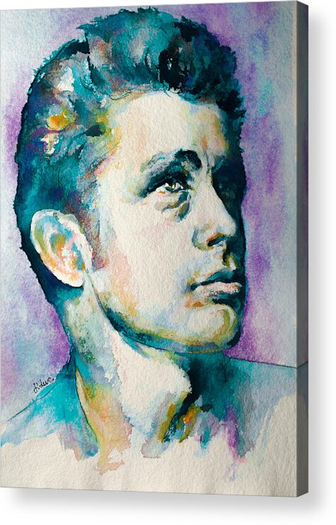 James Dean Acrylic Print featuring the painting Rebel Without a Cause by Laur Iduc
