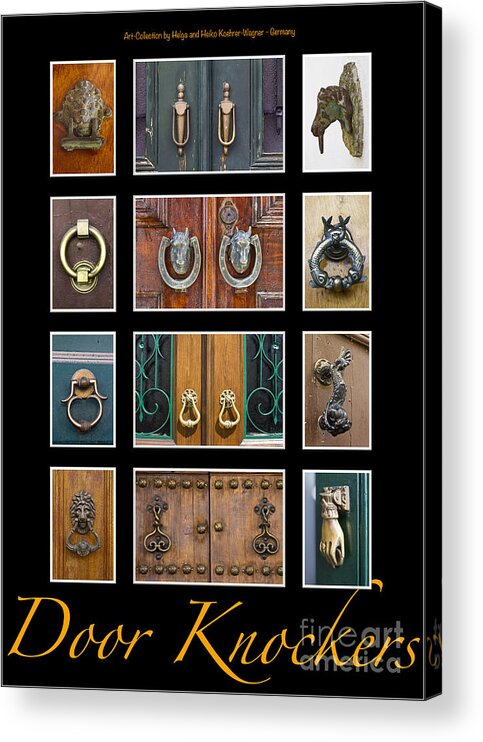 Design Acrylic Print featuring the photograph Door Knockers 3 by Heiko Koehrer-Wagner