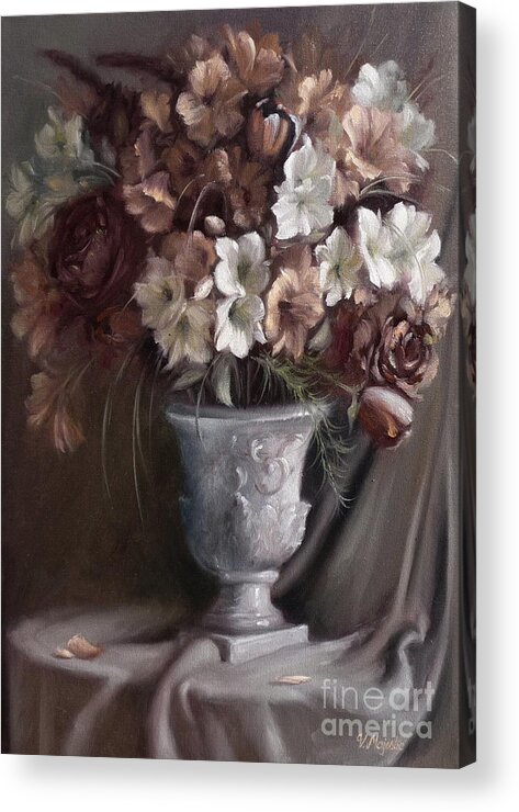 Flowers Acrylic Print featuring the painting Elegant Bouquet by Viktoria K Majestic