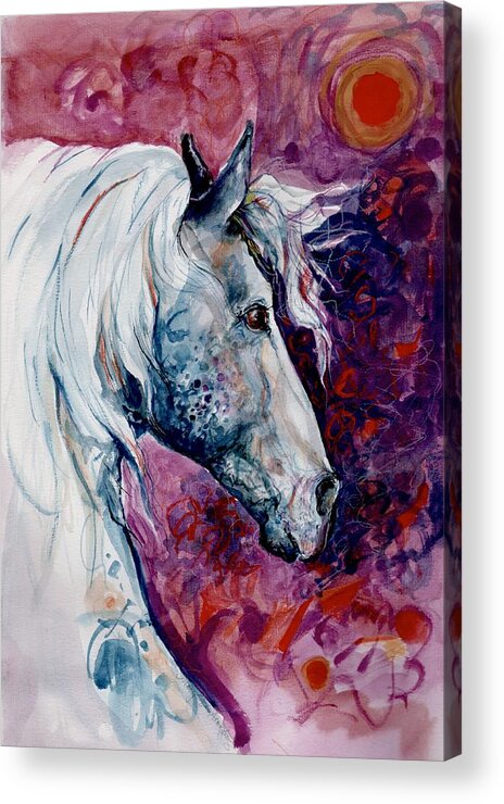 Mary Ogden Armstrong Acrylic Print featuring the painting Elegant horse by Mary Armstrong