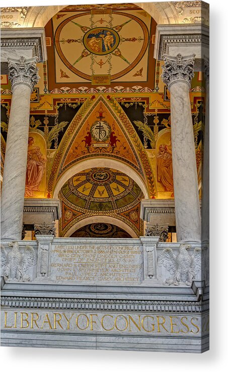 Library Of Congress Acrylic Print featuring the photograph Erected Under The Act Of Congress by Susan Candelario