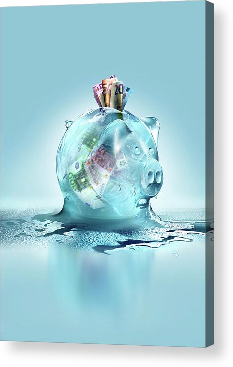Euro Acrylic Print featuring the photograph Euro Savings Crisis by Smetek/science Photo Library