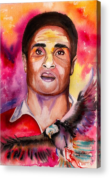 Painting Acrylic Print featuring the painting Eusebio by Isabel Salvador