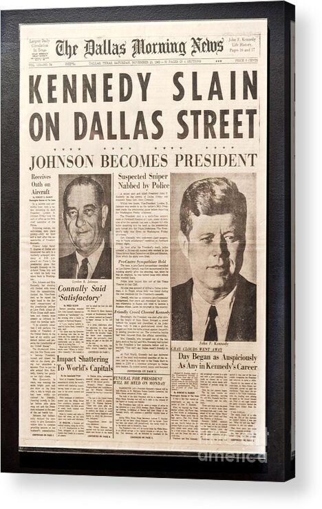 Kennedy Assasination Acrylic Print featuring the photograph Exhibit Lbj Presidential Library by Inga Spence