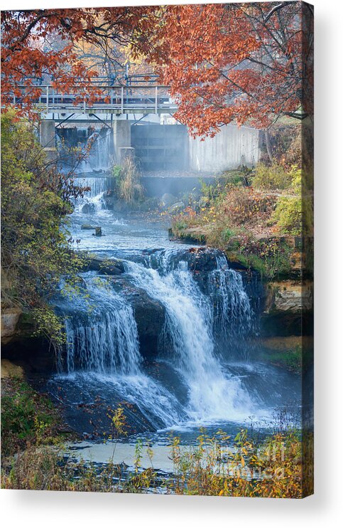 Mill Acrylic Print featuring the photograph Falls at Pickwick Mill by Kari Yearous