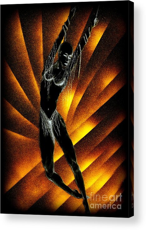 Nudes Acrylic Print featuring the digital art Fire Fall by Kenneth Clarke