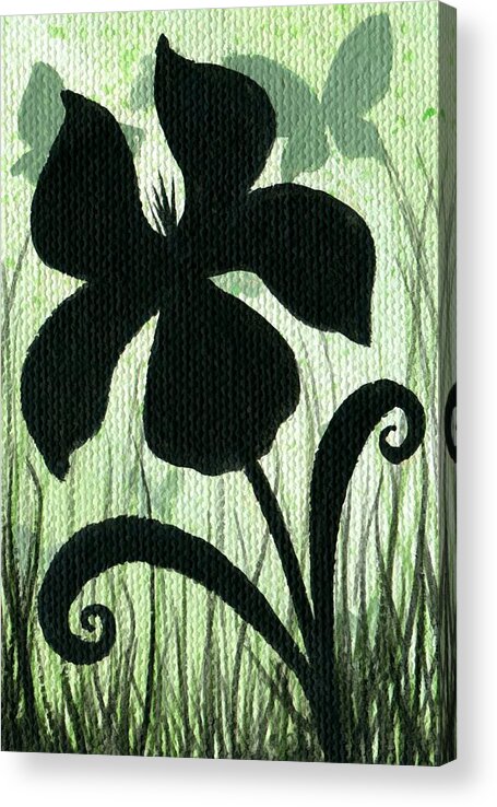 Fantasy Flower Acrylic Print featuring the painting Flower Silhouette 10 by Elaina Wagner