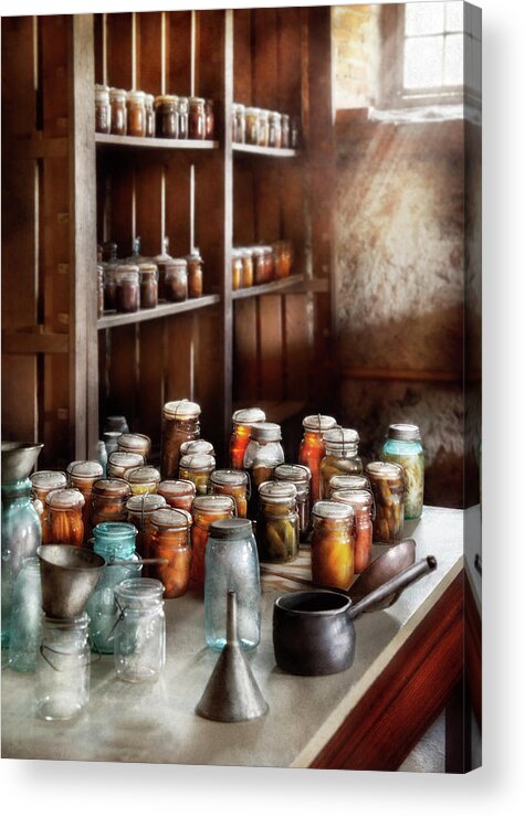 Suburbanscenes Acrylic Print featuring the photograph Food - The Winter Pantry by Mike Savad