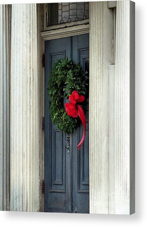 Wreath Acrylic Print featuring the photograph Front Door Wreath by Janice Drew