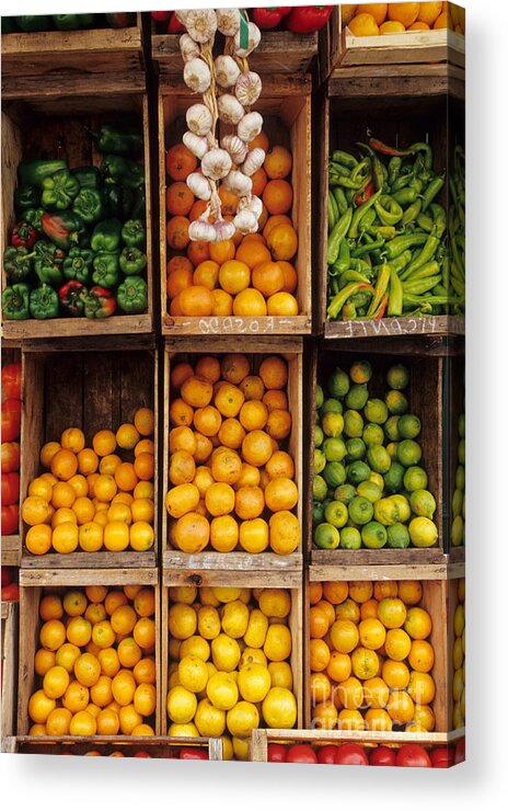 Street Market Acrylic Print featuring the photograph Fruits And Vegetables In Open-air Market by William H. Mullins