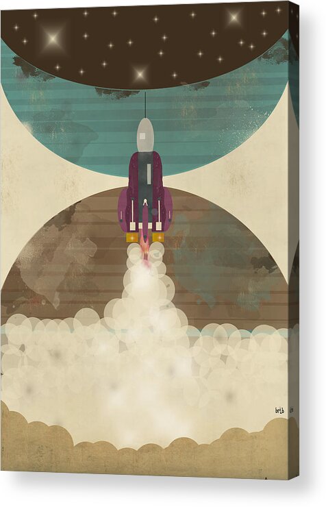 Rockets Acrylic Print featuring the painting Go Beyond by Bri Buckley