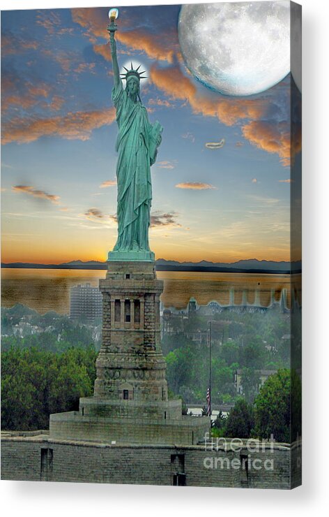 Statue Acrylic Print featuring the photograph Goddess Of Freedom by Gary Keesler