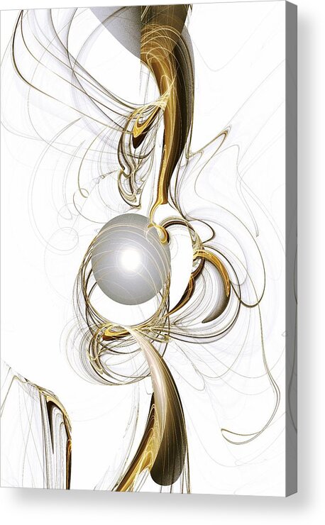Gold Acrylic Print featuring the digital art Gold and Pearl by Anastasiya Malakhova