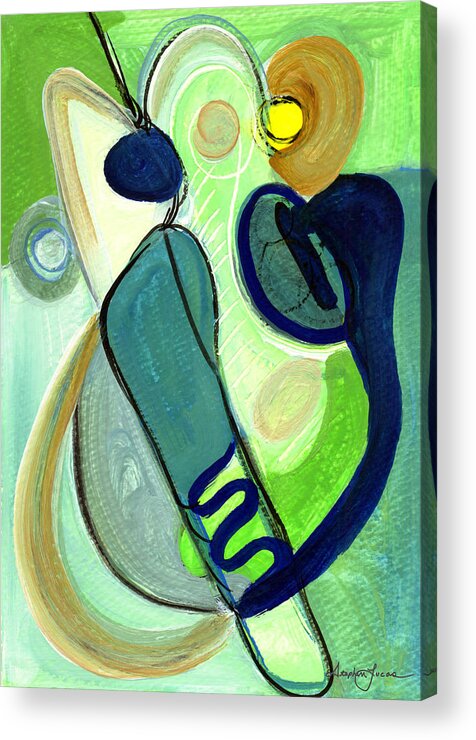 Abstract Art Acrylic Print featuring the painting Gorgeous in Green by Stephen Lucas