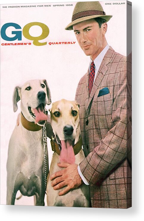 Fashion Acrylic Print featuring the photograph Gq Cover Featuring A Male Model With Dogs by Emme Gene Hall