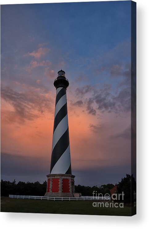 Hatteras Island Lighthouse Acrylic Print featuring the photograph Hatteras Lighthouse Dawn by Terry Rowe