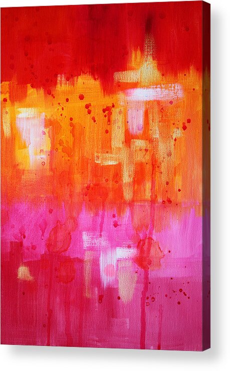 Red Acrylic Print featuring the painting Heat by Nancy Merkle