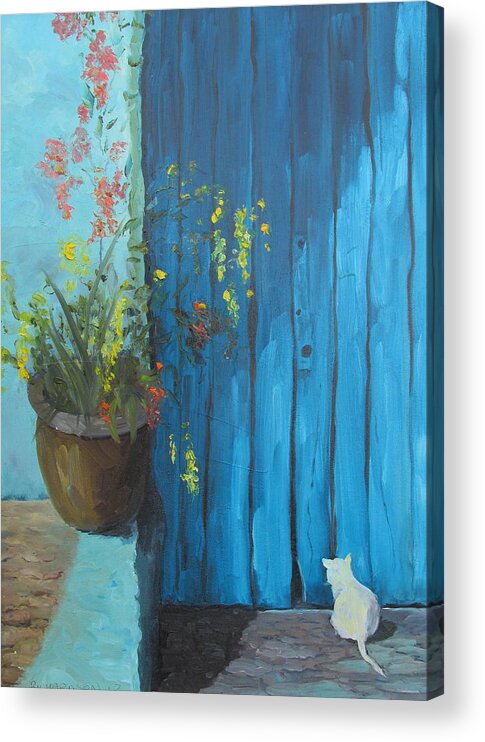 Cat Acrylic Print featuring the painting Here Mouse by Susan Richardson
