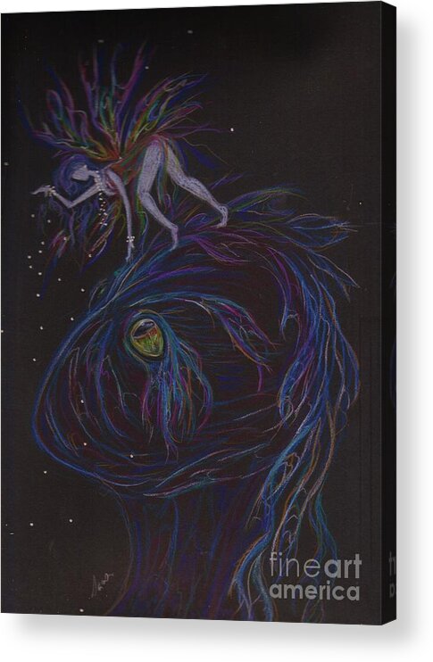 Fairy Acrylic Print featuring the drawing Hi There by Dawn Fairies