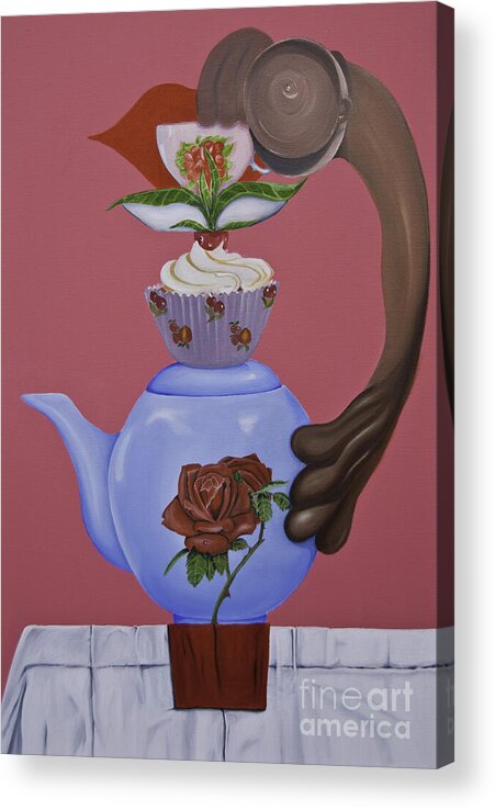 Tea Acrylic Print featuring the painting High Tea by James Lavott