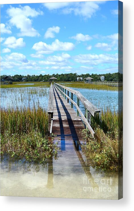 Scenic Acrylic Print featuring the photograph High Tide At Pawleys Island by Kathy Baccari