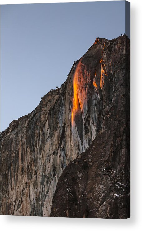 Horsetail Acrylic Print featuring the photograph Horsetail Firefall by Gregory Scott