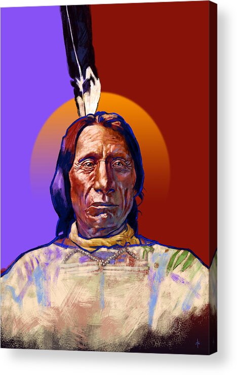 Native American Acrylic Print featuring the painting In the Name of the Great Spirit by Arie Van der Wijst
