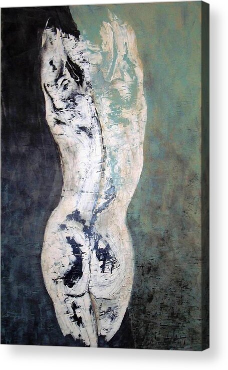 Nude Art Acrylic Print featuring the painting In the night by Sunel De Lange
