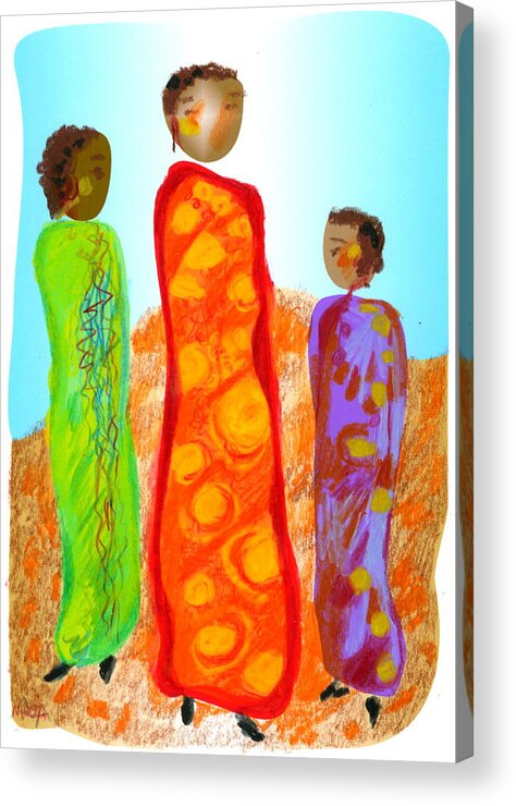 People Acrylic Print featuring the digital art Inspired by Gerty by Mary Armstrong