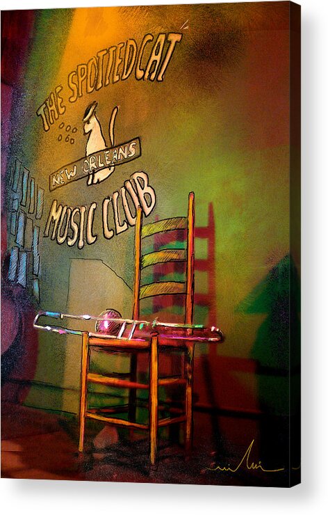 Jazz Acrylic Print featuring the painting Jazz Break in New Orleans by Miki De Goodaboom