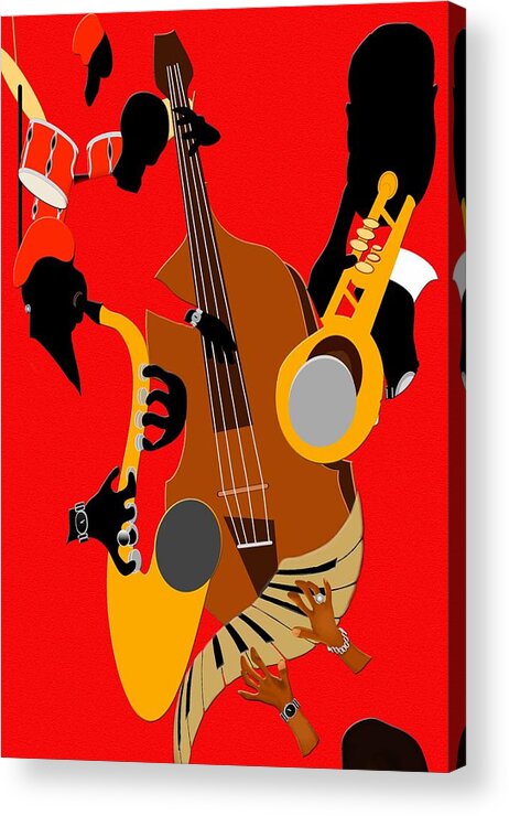 Jazz Acrylic Print featuring the digital art Jazzee by Terry Boykin