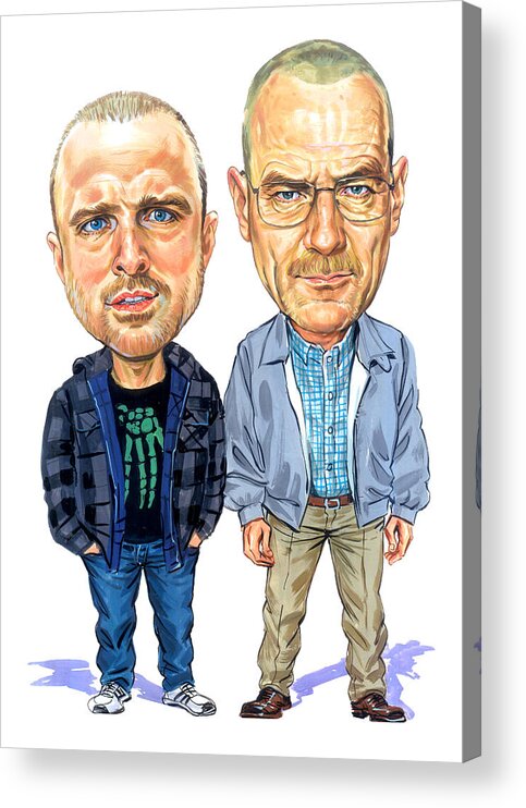 #faaAdWordsBest Acrylic Print featuring the painting Jesse Pinkman and Walter White by Art 